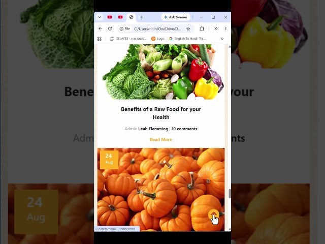 Agriculture Website Design Using HTML, CSS & JavaScript | Responsive Farming Website Project 🌾