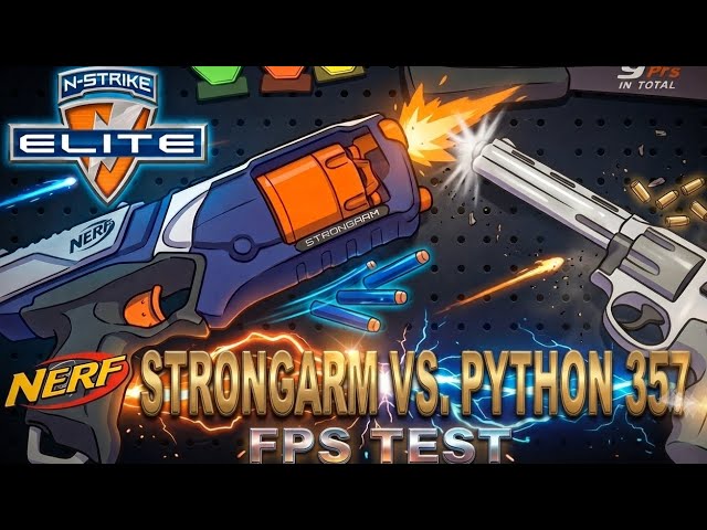 FPS Test (Toy Revolver) #4: Nerf N-Strike Elite “Strongarm” (Dart) Vs. Python 357 (Shell)