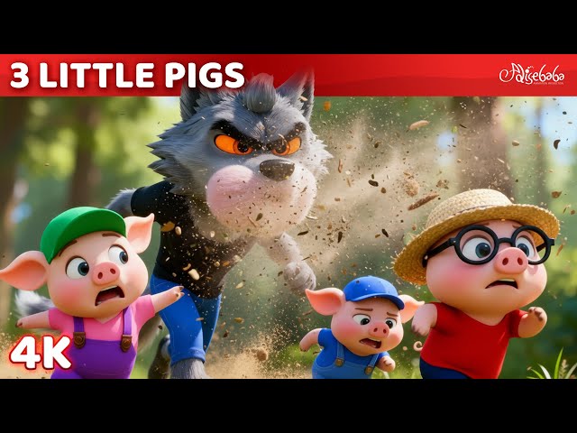 3 Little Pigs with the Big Bad Wolf + Bonus Song 🐷🎵 | 3D 4K | Bedtime Stories for Kids in English