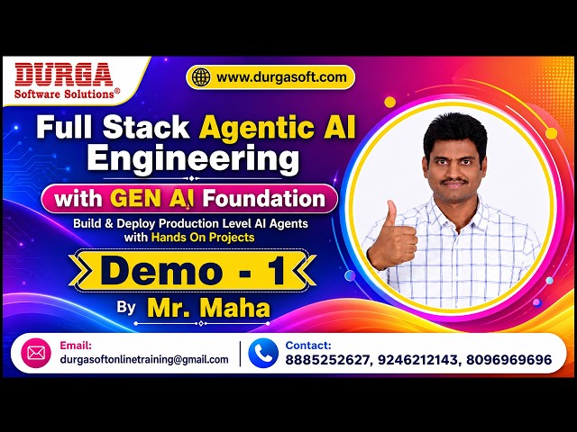 Full Stack Agentic AI Engineering with GEN AI Foundation tutorials || Demo - 1 || by Mr. Maha