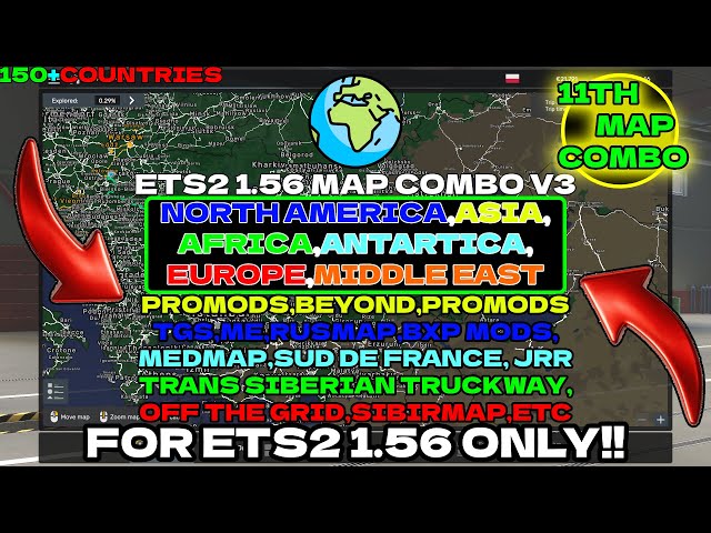 ETS2 1.56 MAP COMBO V3 | BEYOND | BXP | PROMODS | 2K24 | ETC
