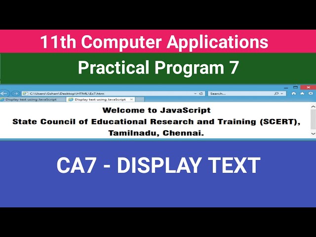 11th Computer Applications || practical program 7 || Display Text #CMWay