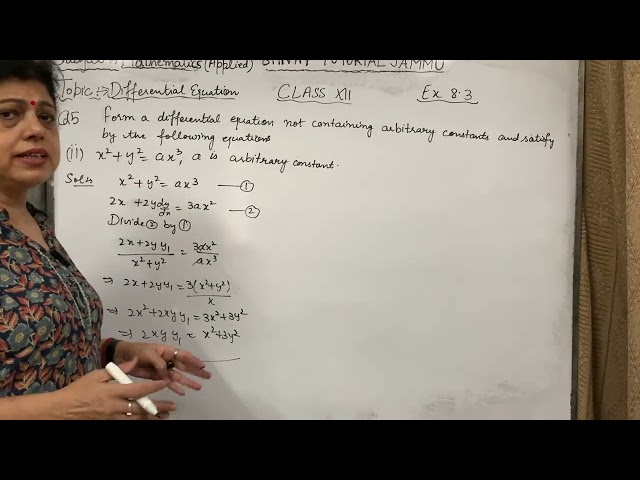 Differential Equation | Ex : 8.3 | Class 12 Applied Maths
