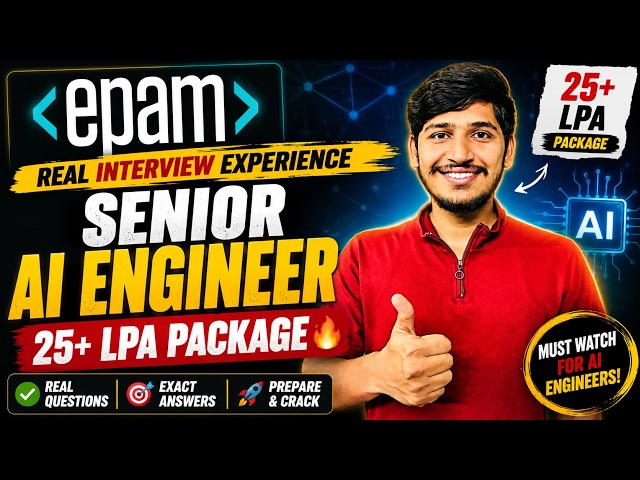 EPAM AI Engineer Interview Questions 2026 | 25+ LPA Package | LangGraph, Agents, FastAPI, MCP