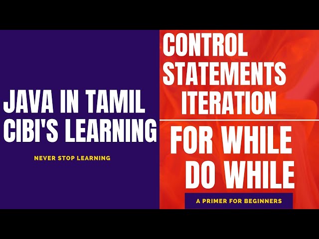 java in tamil looping statements for while do while