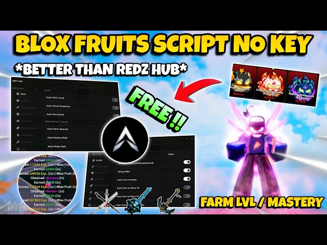 New Blox Fruits Script No Key - "Better Than Redz Hub" Auto Farm, Mastery, Dungeon, Raid, & More