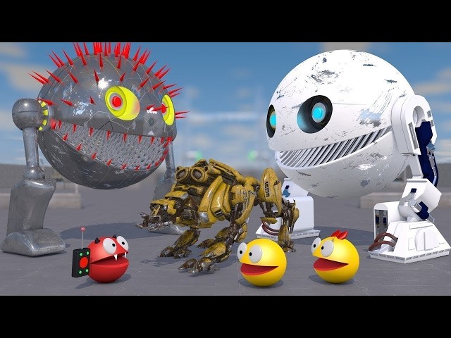 Creating a Retro Sci-Fi Pacman Universe | 3D Animation Showcase & Futuristic Robot Design