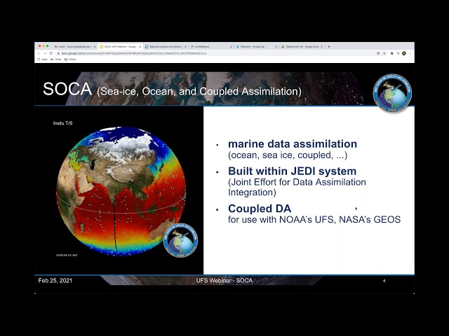 UFS Webinar Series  A JEDI Based Ocean Sea Ice  Data Assimilation System for the UFS