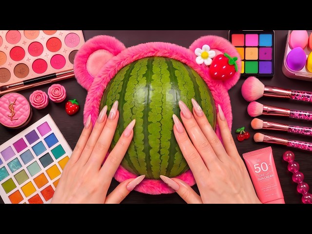 ASMR Makeup on Watermelon 🍉 (No Talking)