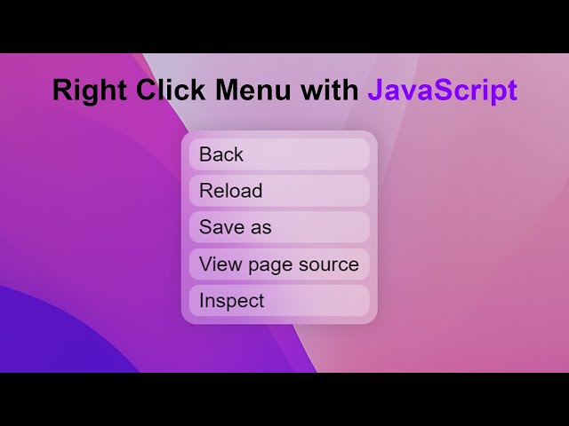 [ PROMO ] Right Click Menu UI Design with HTML and CSS | Spark Pleazer