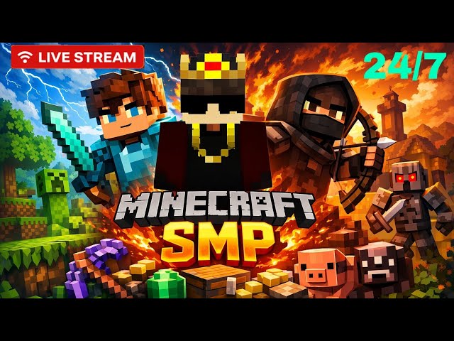 New Cracked Private Public Survival Smp live For Minecraft | Mcpe/java 1.21💧| 24/7 #minecraft #live