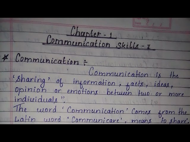 chapter - 1 Communication skills-I  Class - 9 MICA EDUCO I.T. Scholars book Notes