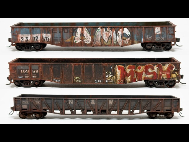 How I Weathered 3 Gondola Model Railroad Wagons