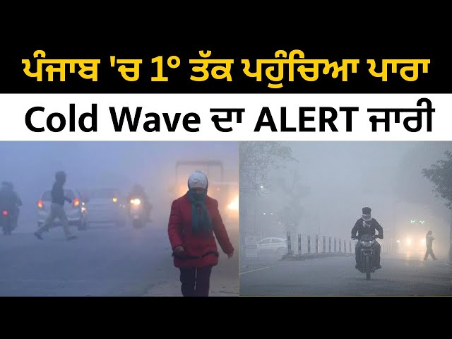 BREAKING: ਪੰਜਾਬ 'ਚ 1° ਤੱਕ ਪਹੁੰਚਿਆ ਪਾਰਾ, Cold Wave ਦਾ ALERT ਜਾਰੀ...|