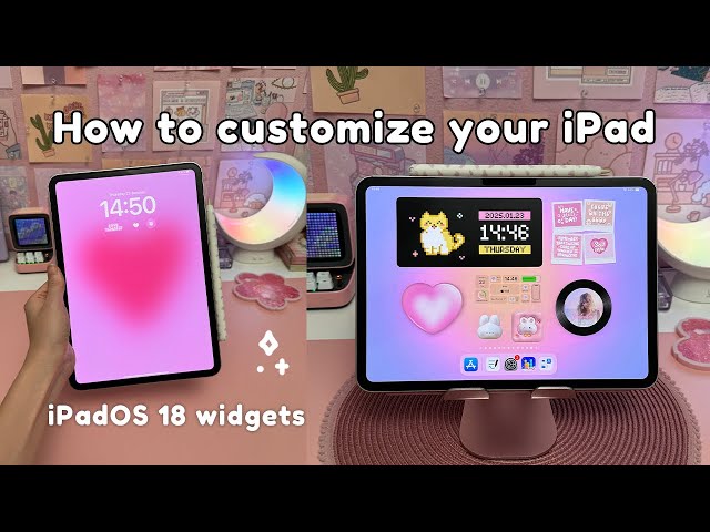 How to customize your iPad 💗 | iPadOS 18 aesthetic homescreen tutorial | widgets, icons, wallpaper