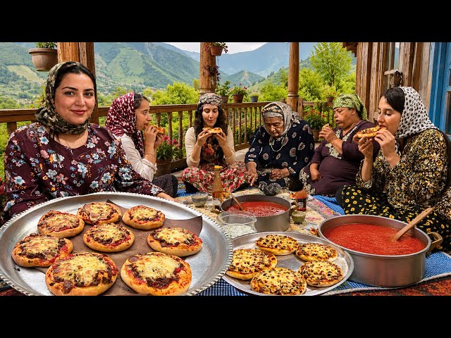 Rural Life in Northern Iran | Homemade Cheese, Fresh Tomato Sauce,Pickles &Clay Oven Mini  Pizza 🌿🍕🏡