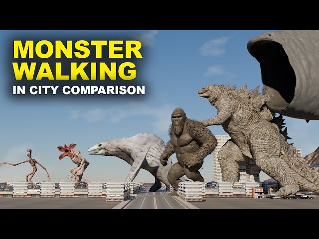 Monster Size Comparison with Animated Walking | 3D Animation Comparison