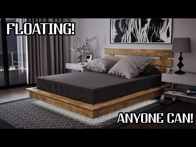 DIY Floating Bed Anyone Can Build! | Queen Size Plans