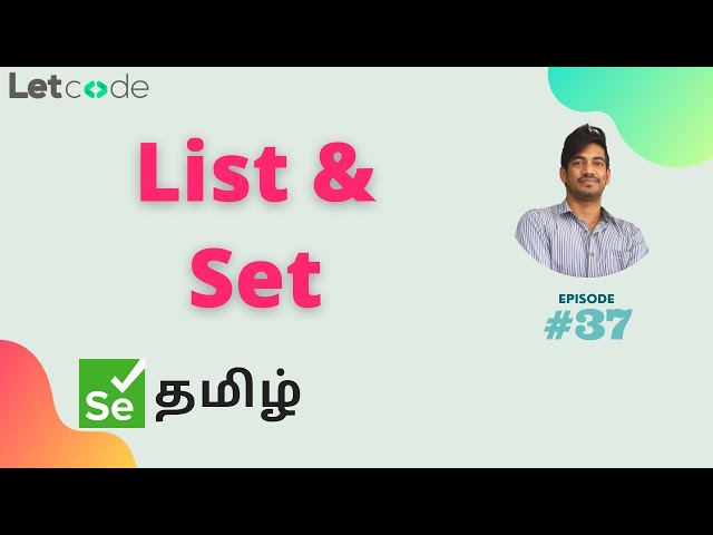List & Set | Selenium தமிழ் | Selenium Tamil Tutorial