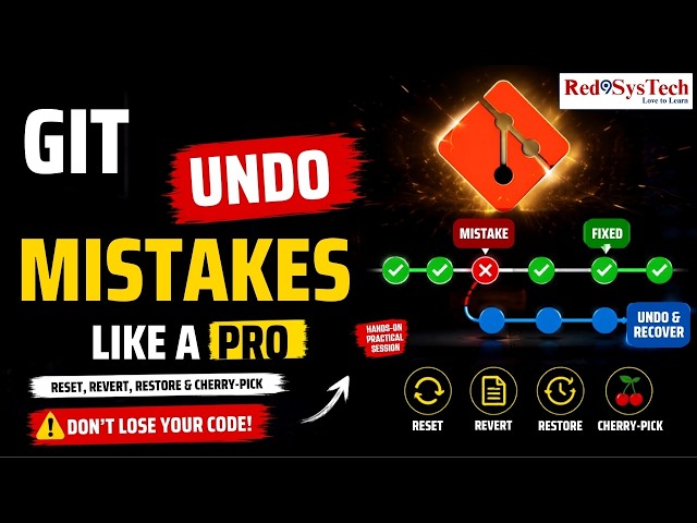 Learn Git Undo from Scratch | Git Reset, Restore, Revert & Cherry-Pick Explained | Red9SysTech