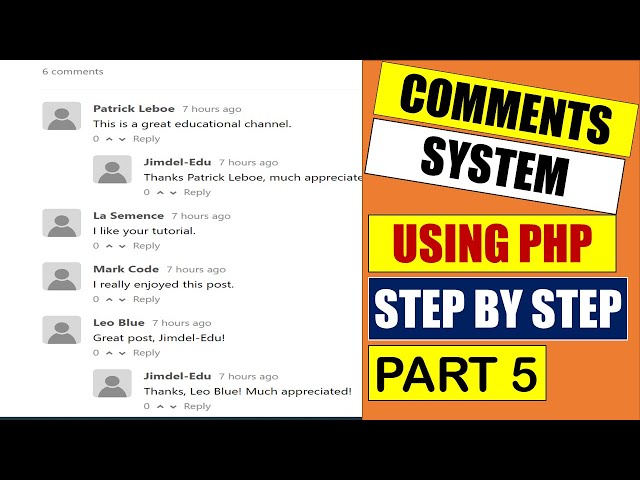 Comments Advanced System Using PHP And MySQL Database Step By Step Tutorial | Part 5