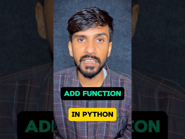 Create an Add Function in Python in Just 60 Seconds!#coding #python #programming #datascience