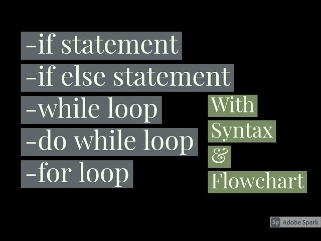 Statement and Loops of C Language with Syntax and Flowchart