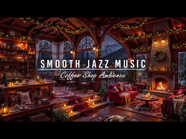 Jazz Relaxing Music for Study,Work⛄Cozy Winter Coffee Shop Ambience & Smooth Jazz Instrumental Music