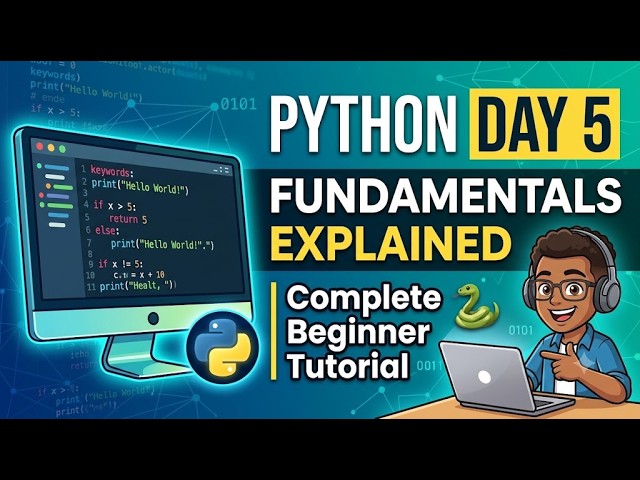 Python Day 5: Python Fundamentals Explained | Complete Beginner Tutorial 🐍
