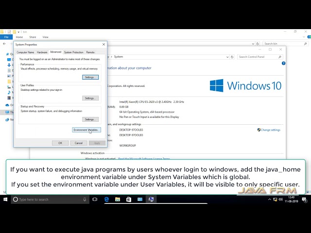 Bellsoft Liberica JDK 8 Installation on Windows 10 with JAVA_HOME Environment Variable