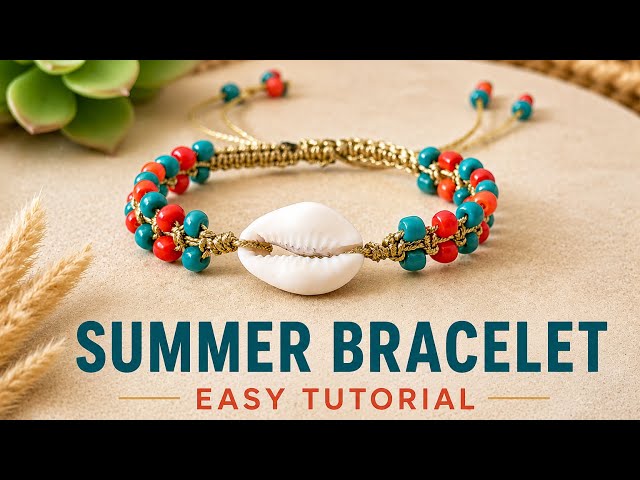 Everyone’s Making This Summer Shell Bracelet! 🐚 Easy DIY Macramé Tutorial