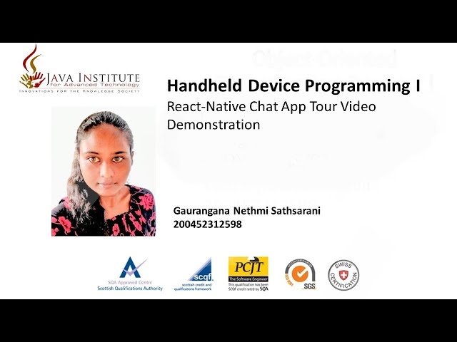React Native Chat App Java Institute For Advance Technology 