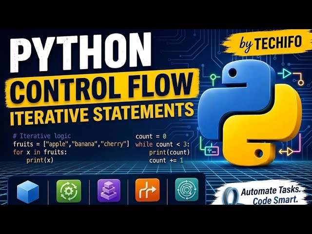 Python Iterative Statements Explained | for & while Loops for Beginners | Techifo