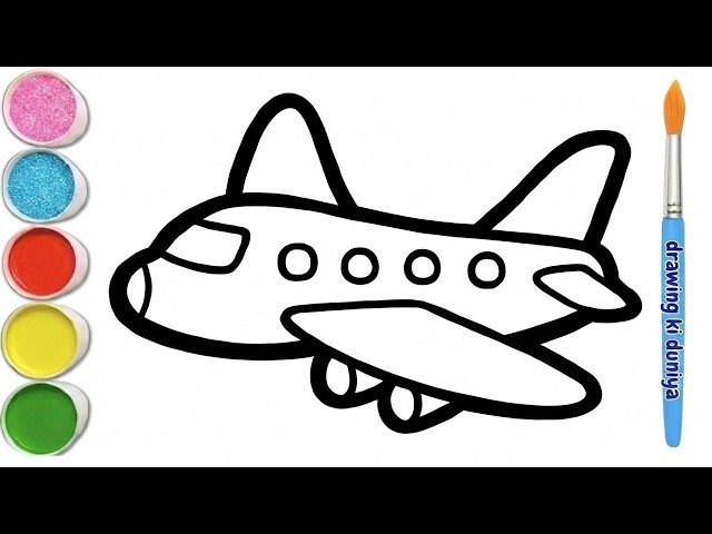 How to Draw & Color an Airplane ✈️ | Easy Drawing for Kids