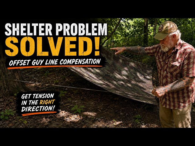Shelter Problem Solved! Offset Tarp Guy Line Compensation