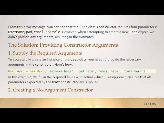 Understanding the Constructor Error in Java: Resolving Object Creation Issues