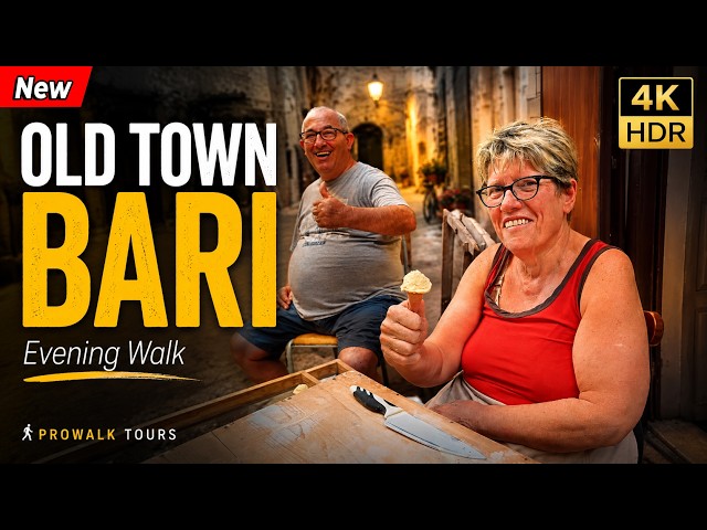 Bari, Italy Evening Walking Tour 2026 - 4K HDR - with Captions