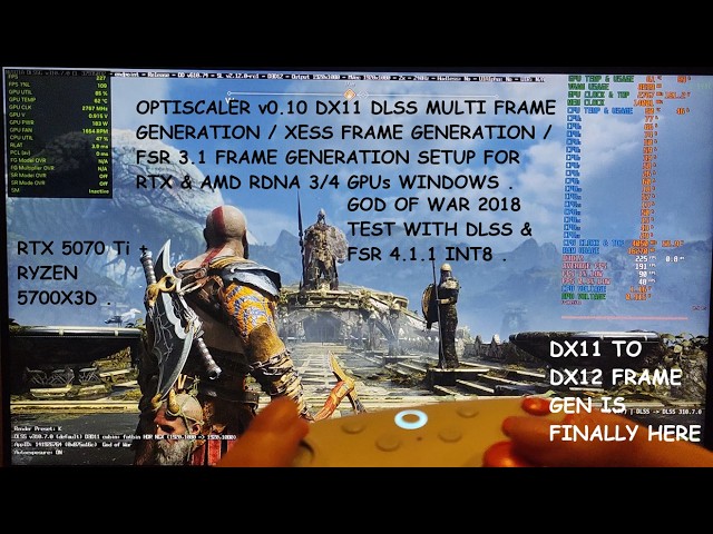 Optiscaler v0.10 DX11 Frame Gen Setup for DLSS MFG / XeFG / FSR 3.1 FG | God of War FSR 4.1.1 & DLSS