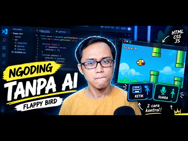 Bikin Flappy Bird Tanpa AI . Sekarang Bisa Dikontrol Pakai Suara!