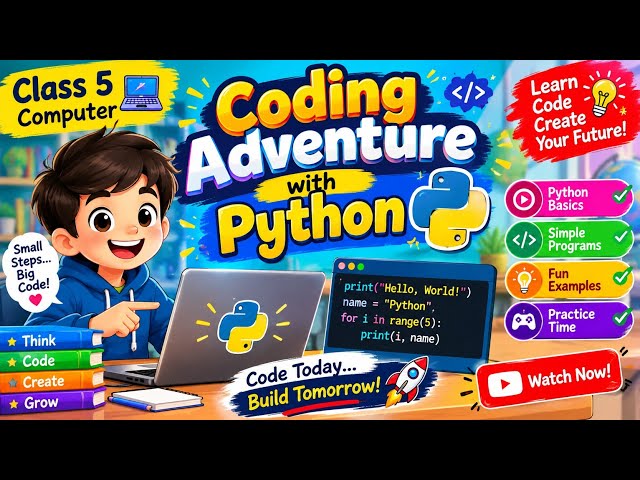 Introduction to Python 🐍 | print(), input() & IDLE Explained | Chapter 3 | Class 5 easy way.