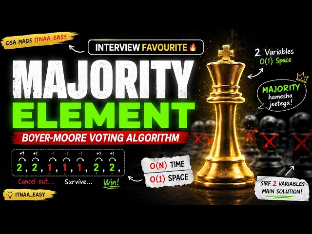 Stop Using HashMap! Solve Majority Element in O(1) Space | LeetCode 169 Java 🔥