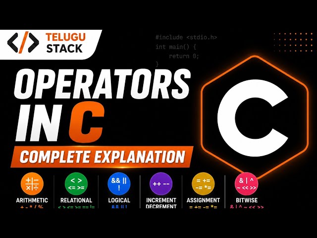 C Operators Explained in Telugu 🔥 | All Operators in C Programming with Examples | C Tutorial #5
