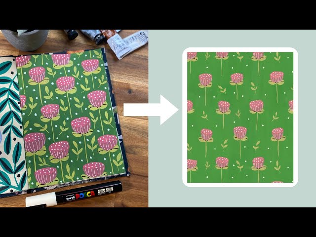How to turn a gouache painting into a seamless repeat pattern