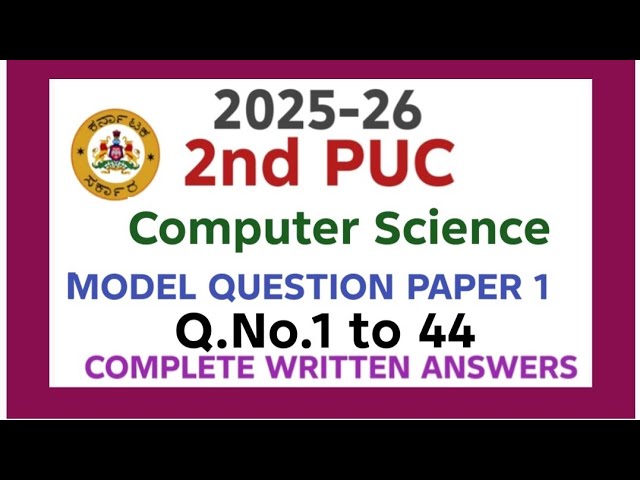 2nd PUC|Computer Science model question paper 1 with answers|2025-26