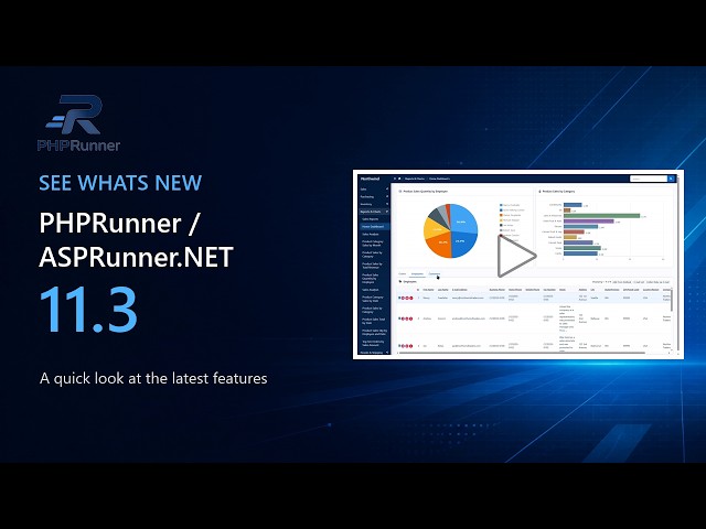 PHPRunner/ASPRunnerNET 11.3 new features