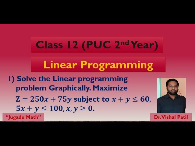 Class 12| Linear Programming| Example 1| Dr. Vishal Patil 