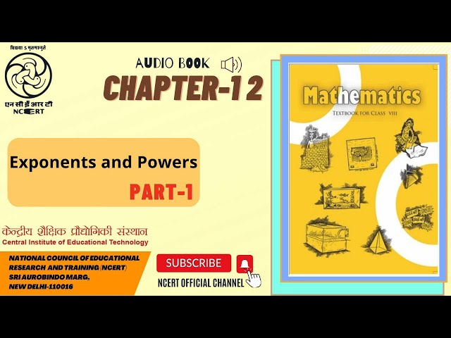 CHAPTER 12 - Exponents and Powers , PART-1