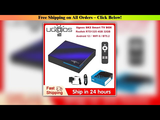 Ugoos SK2 Google TV Box Android 12 Realtek RTD1325 ARM Cortex-A55 4GB 32GB Android 12 Set Top Box