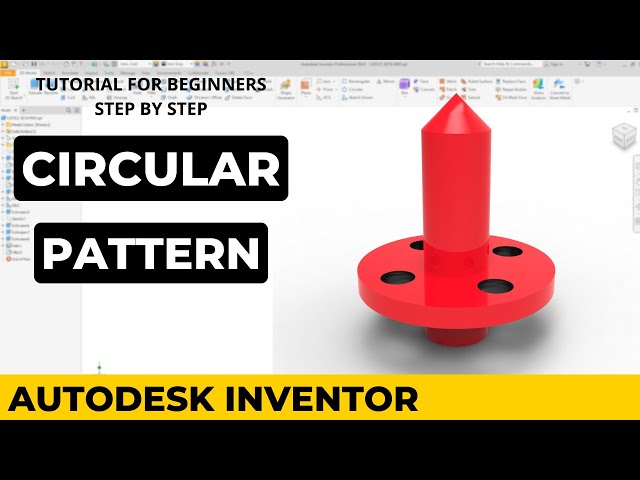 How to use Circular Pattern in Autodesk Inventor  - Tutorial 4