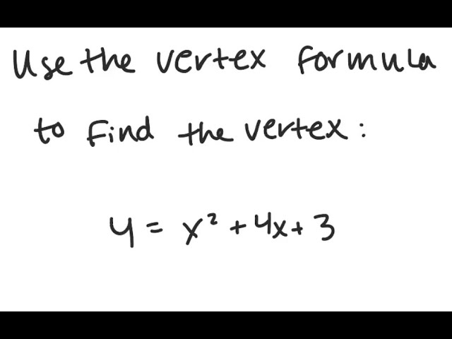 Parabolas: Find the vertex: y = x^2 + 4x + 3